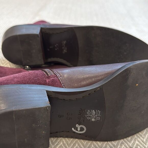 Coach Carmen Leather and Suede OxBlood Ankle Boots  Size 5.5 - Picture 7 of 8